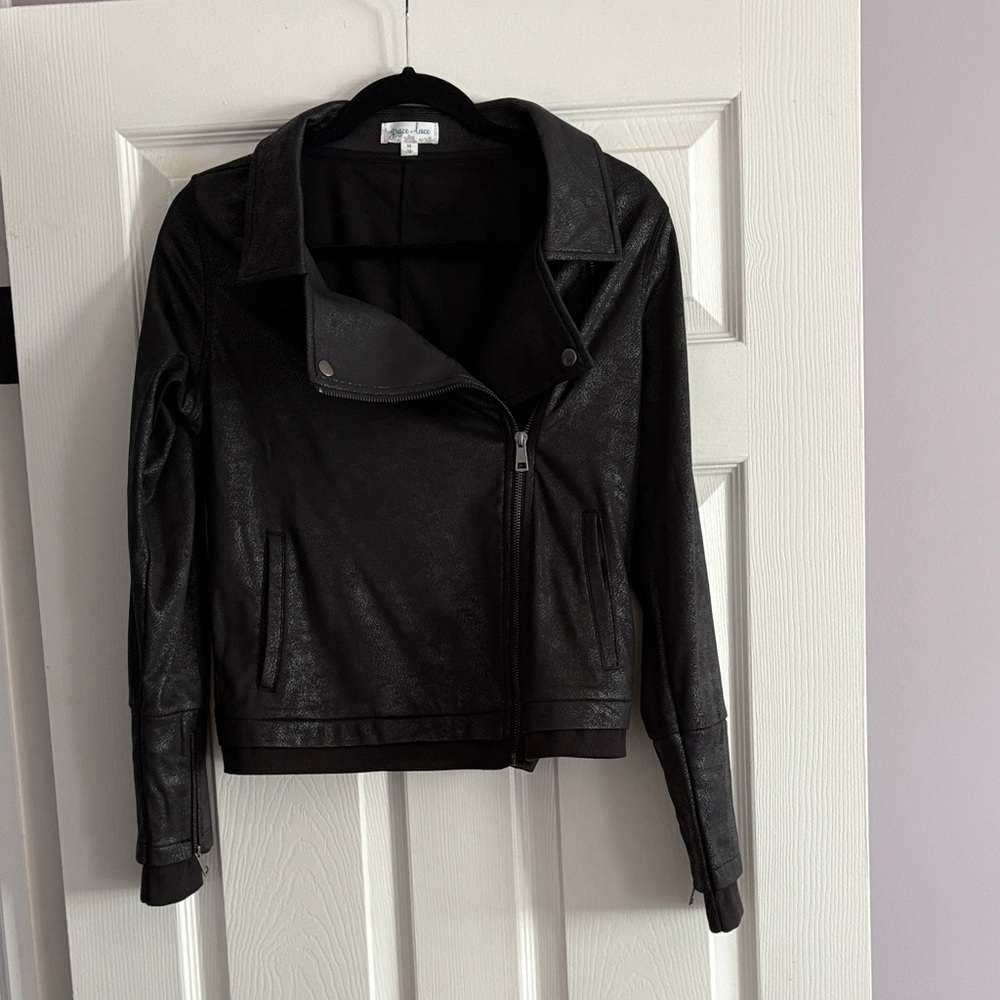 Women's Black Faux Leather Jacket